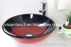 hand-painting color vessel sink foiled glass basin