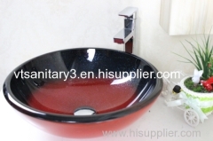 hand-painting color vessel sink foiled glass basin