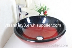 hand-painting color vessel sink foiled glass basin