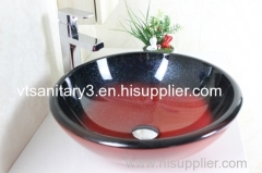 hand-painting color vessel sink foiled glass basin