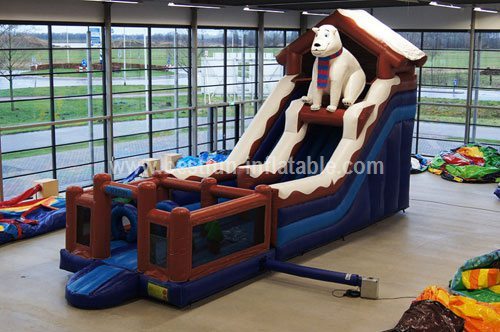 Beautiful polar bear inflatable slide