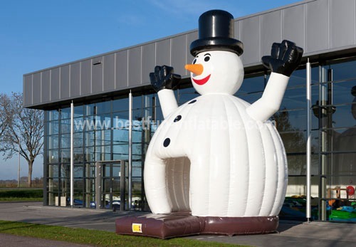 Giant inflatable bouncy castle snowman