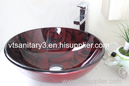 foiled glass sink washing basin
