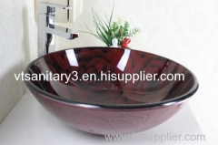 foiled glass sink washing basin