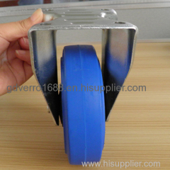 Fixed bracket elastic solid rubber casters