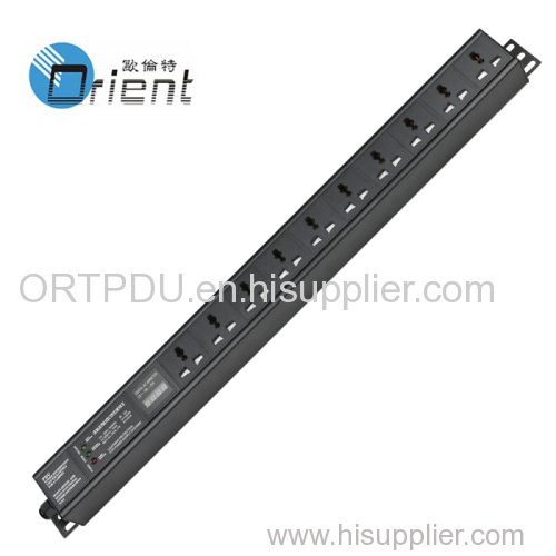 Universal PDU 10 outlet with AV Meter and surge device