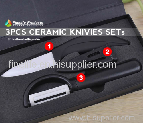 High quality 3"knife +shell+peeler