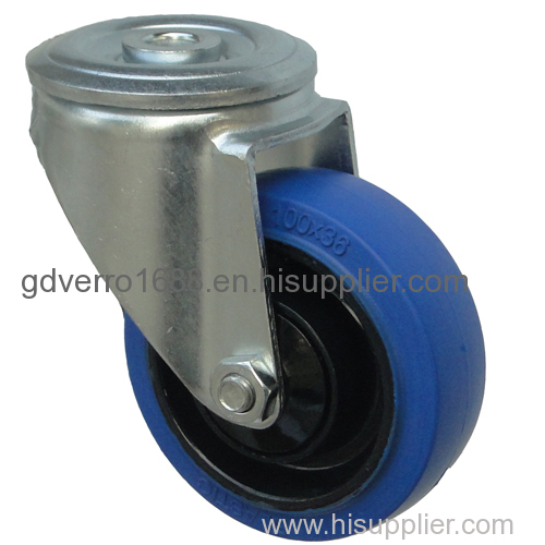 swivel elastic solid rubber casters