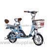 Blue Lithium Battery Ladies electric bicycle / E Scooter 16 Inch with Steel frame