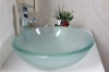 Pedestal glass basin pedestal tempered glass basin vanity