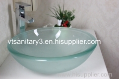 Pedestal glass basin pedestal tempered glass basin vanity