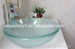 Pedestal glass basin pedestal tempered glass basin vanity