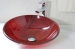 tempered glass basin with waterfall mixer glass sink with waterfall faucet