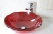 tempered glass basin with waterfall mixer glass sink with waterfall faucet