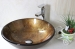 glass basin with waterfall tap counter top glass basin