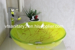 counter top ceramic basin glass basin vanity with bathroom mirror