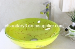 counter top ceramic basin glass basin vanity with bathroom mirror