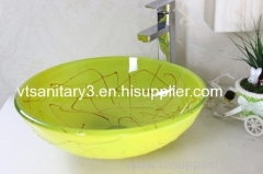 counter top ceramic basin glass basin vanity with bathroom mirror