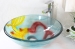 glass basin with pop-up glass basin with siphone