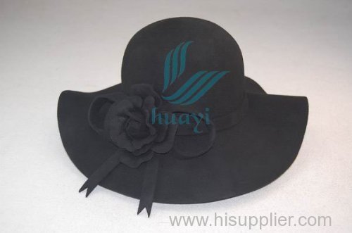 2014 New design! 100% wool felt women's floppy hat