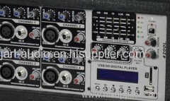 4 channel Cabinet Power mixer with USB SD LCD and 5 band EQ