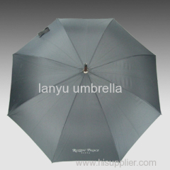 Automatic Open Straight Umbrellas Wooden Shaft and Handle Pongee Fabric Promotional Item Factory