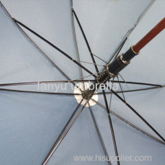 Automatic Open Straight Umbrellas Wooden Shaft and Handle Pongee Fabric Promotional Item Factory