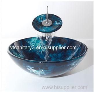 vasque glass basin top with bathroom cabinet