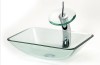 glass basin with siphone purple bathroom sink
