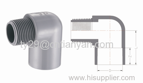 CPVC ASTM SCH80 standard water supply pipe fittings (MALE ELBOW)