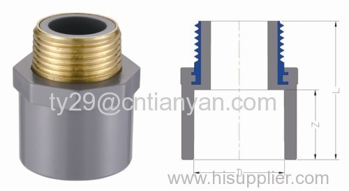 CPVC ASTM SCH80 standard water supply pipe fittings (MALE COUPING COPPER THREAD))