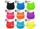 Cartoon Soft Silicone Coin Purse For Kids Wallets , 9 Colors Pointed Ears Cats