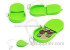 Green Silicone Coin Box Bag For Promotion Gift , Mini Silicone Coin Wallet