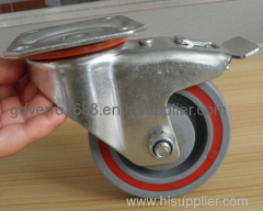 Industrial sandwich locking swivel caster