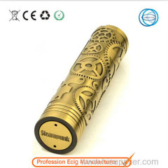 2014 hottest steampunk style electronic cigarette 18650 mechanical mod ecig steampunk mod clone