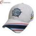 Heavy Cotton Twill Custom Fitted Baseball Hats White With Blue Sandwich Peak