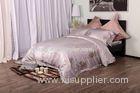 Purple Silk Luxury Bed Set With High Yarn Count , Bedroom Bedding Sets