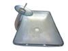 Pedestal glass basin glass sink with waterfall faucet