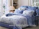 Blue Globe Floral Bedding Sets 4 Pieces , Duvet Covers Sets for Home