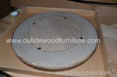 Recycled fir round mirror