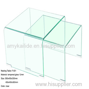 clear tempered glass nesting table