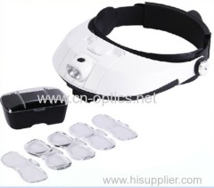 Head magnifier with led light