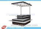 MDF Shopping Mall Wooden Kiosk With Wheels , SGS Mobile Display Kiosk