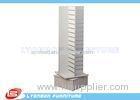 Grocery White Rotatable Slatwall Display Stand With Metal Hangers , OEM ODM