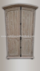 Recycled fir two-doors wardrobe with the top of the arc 113*60*200cm