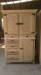 French Chinese fir kitchen cabinet with wood skeps 126*45*200cm