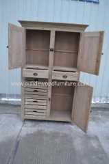 French recycled fir kitchen cabinet with wood skeps