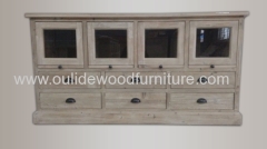 Chinese fir low sideboards with 4 upturning drawers 168*48*88cm