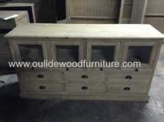 Recycled fir sideboards with 4 upturning drawers