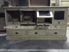 Recycled fir sideboards with 4 upturning drawers